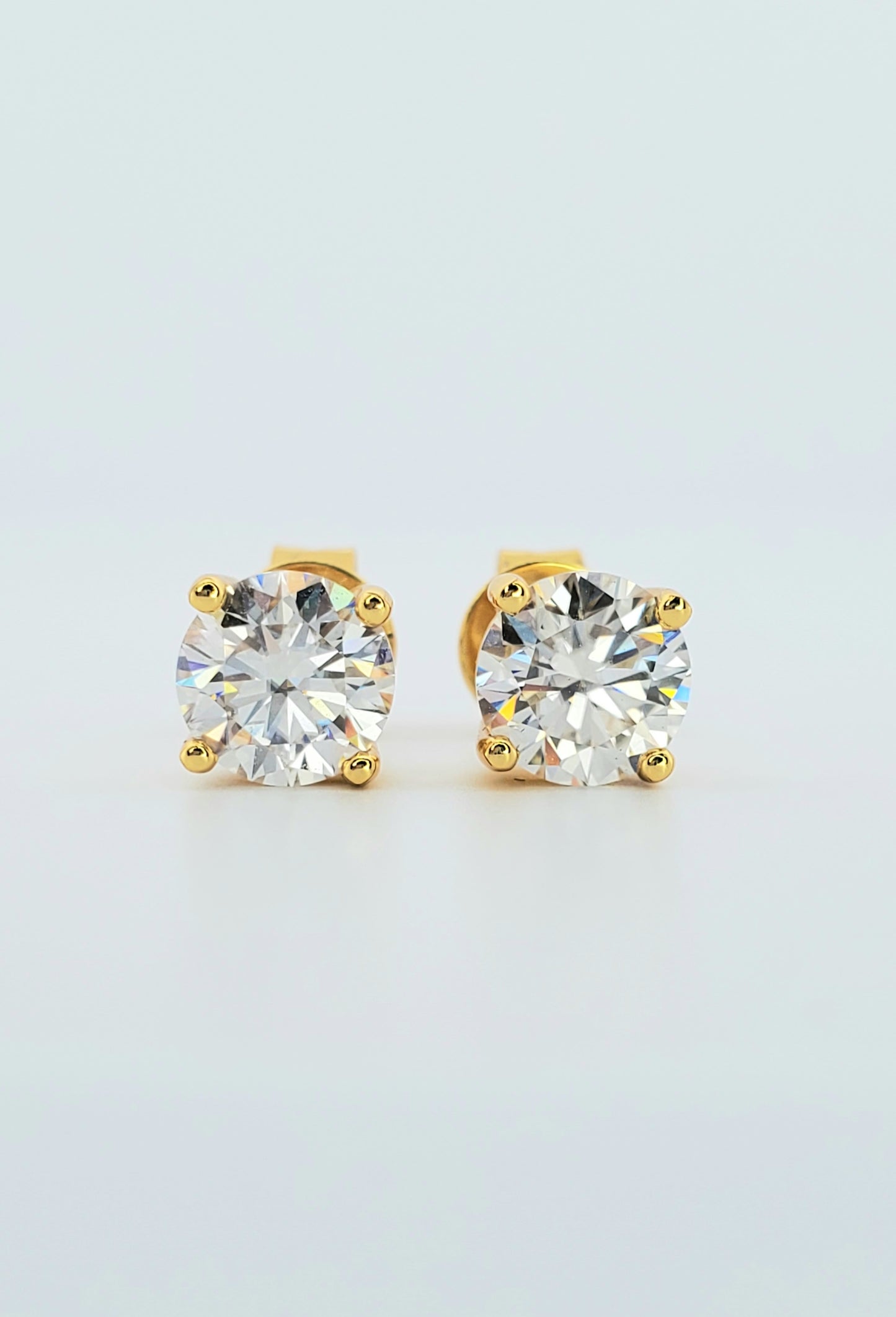 2ct (1ct each) Moissanite Stud Earrings 925 Sterling Silver