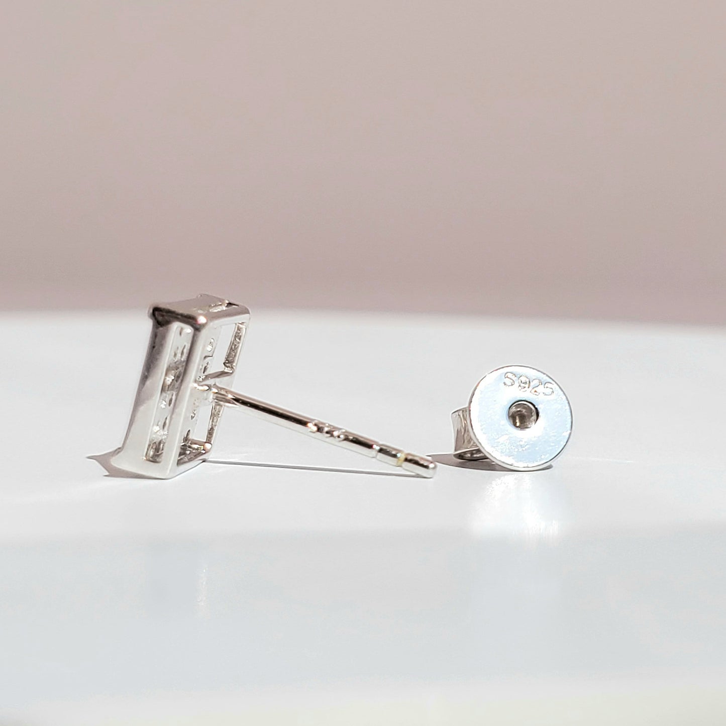 Square Shape Moissanite Cluster Earrings 925 Sterling Silver