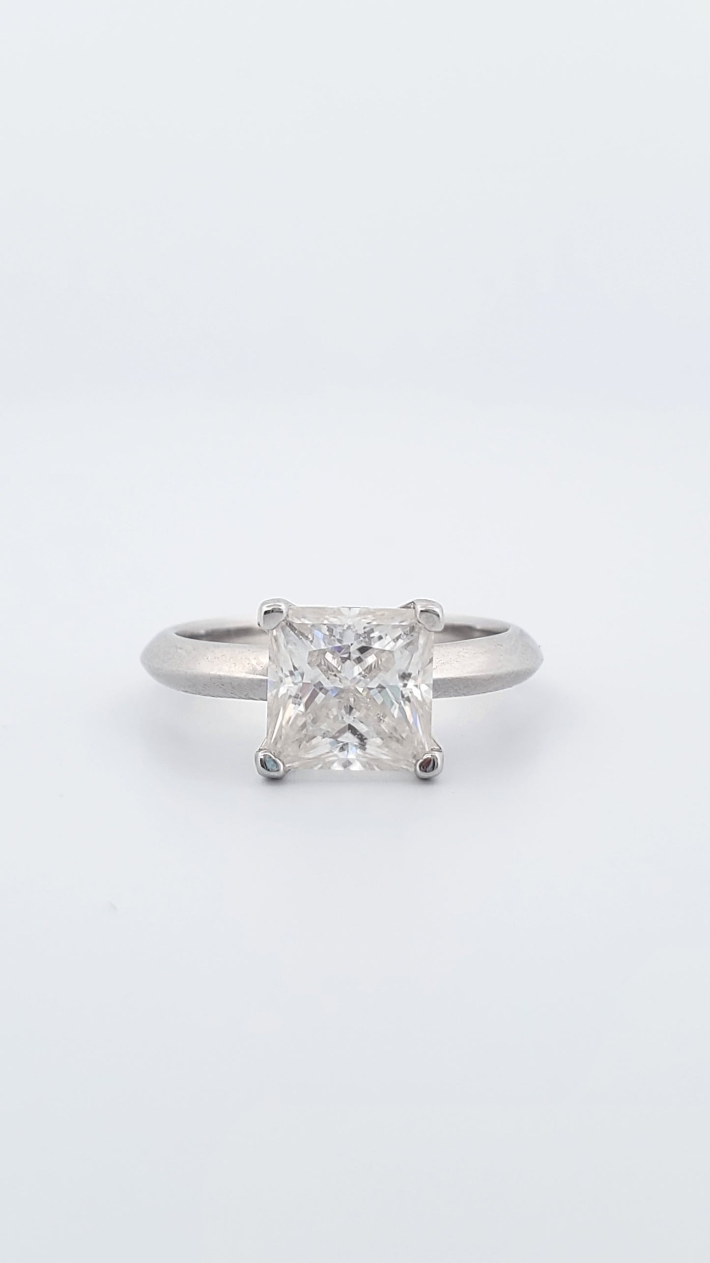 2ct Princess Cut Moissanite Solitaire Engagement Ring