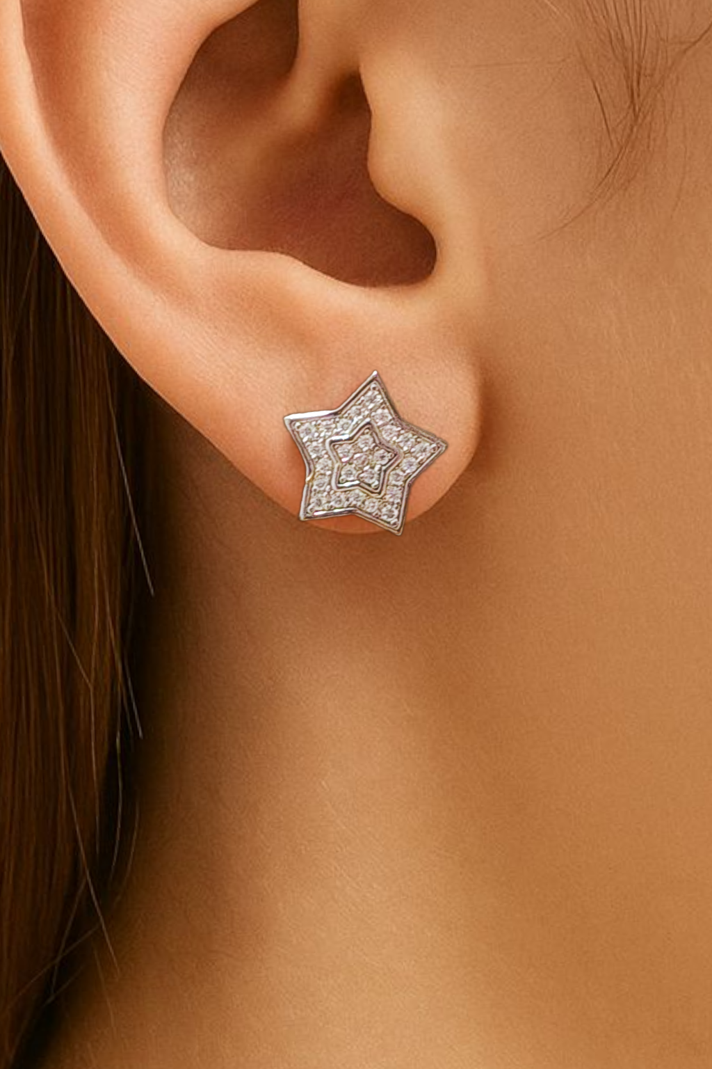 Star Moissanite Cluster Earrings | 925 Sterling Silver