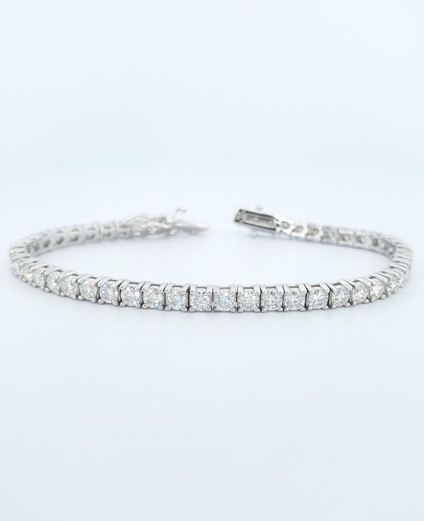 3mm Moissanite Tennis Bracelet 925 Sterling Silver In Silver color