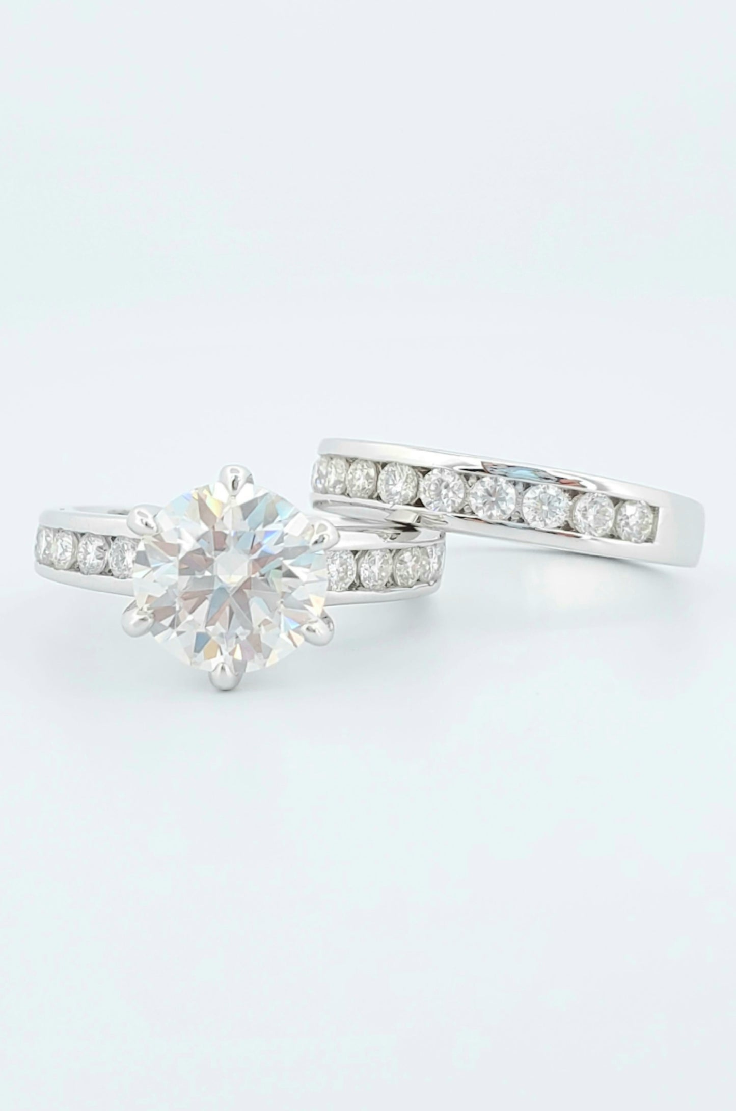 2ct Round Cut Moissanite Engagement Ring 925 Sterling Silver 18K Gold Plated