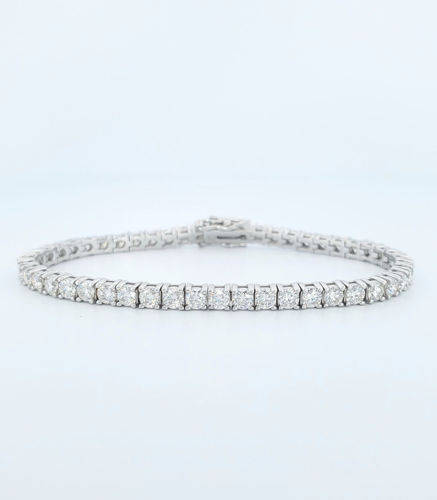 3mm Moissanite Tennis Bracelet 925 Sterling Silver In Silver color