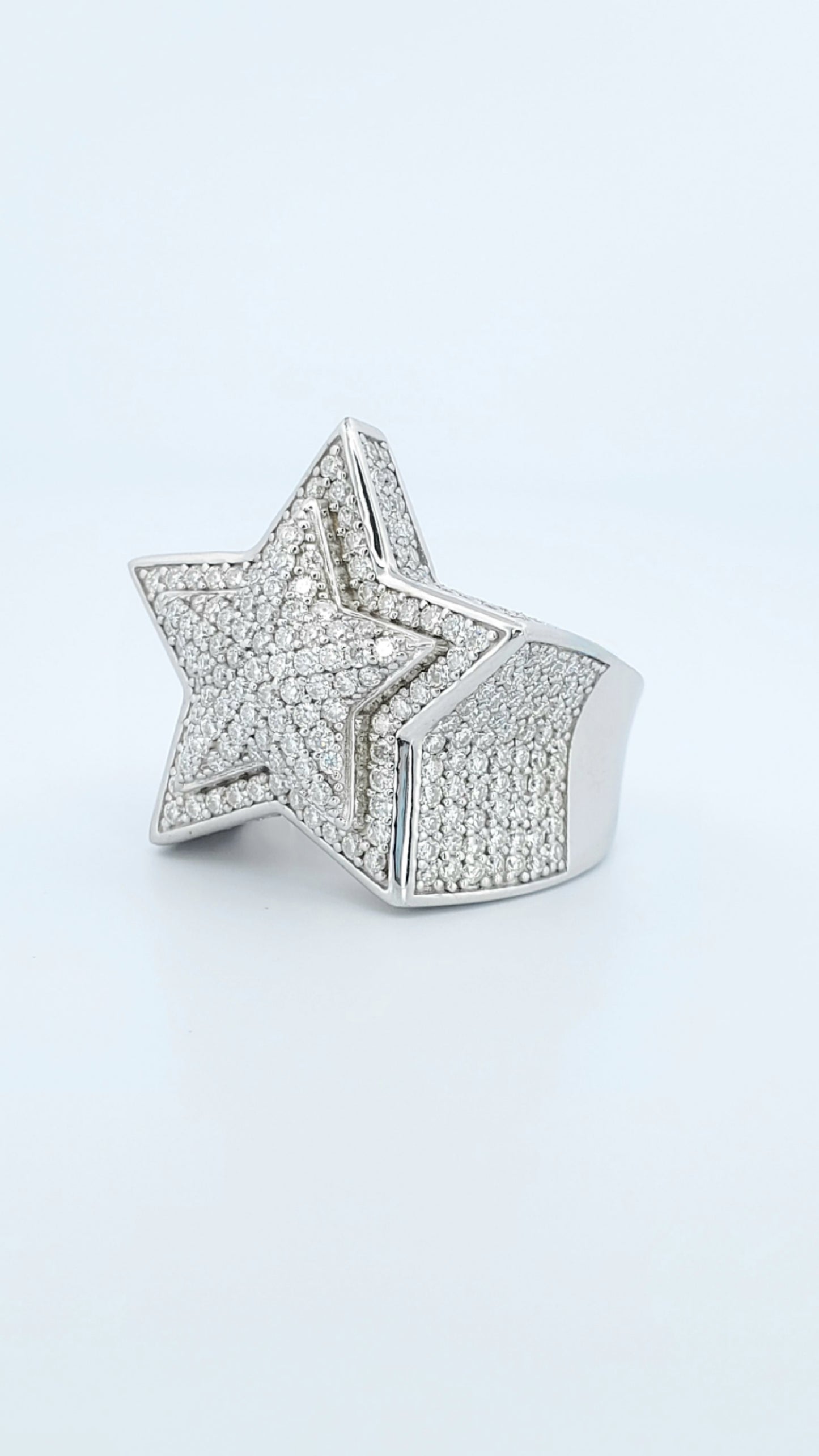 Moissanite Star Ring 925 Sterling Silver For Men/ Women