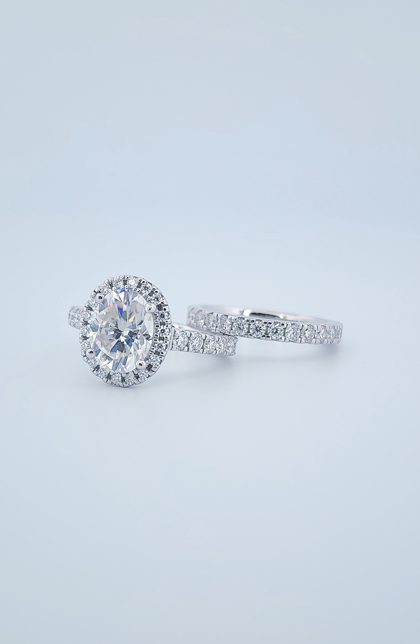 2ct Oval Cut Moissanite Engagement Ring 925 Sterling Silver | 18K Gold Plated