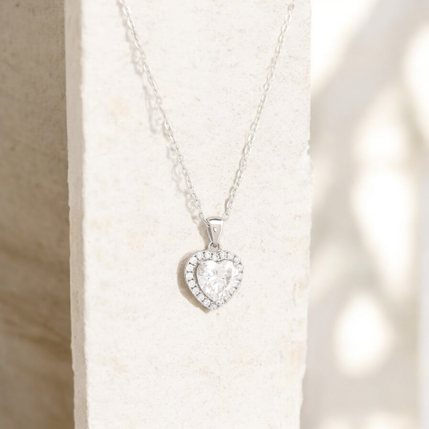 2ct Heart Cut Moissanite Pendant 925 Sterling Silver