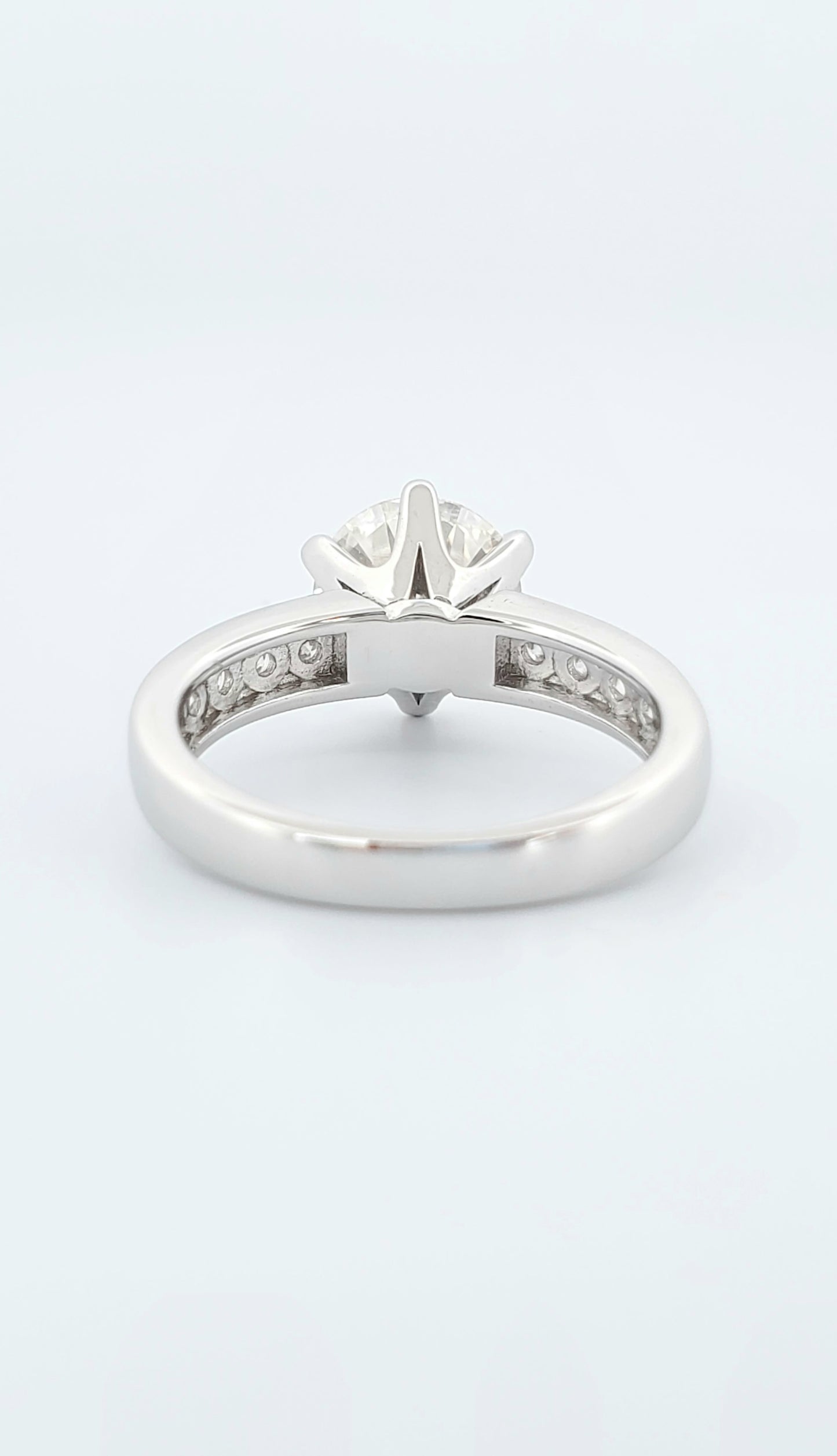 2ct Round Cut Moissanite Engagement Ring 925 Sterling Silver 18K Gold Plated