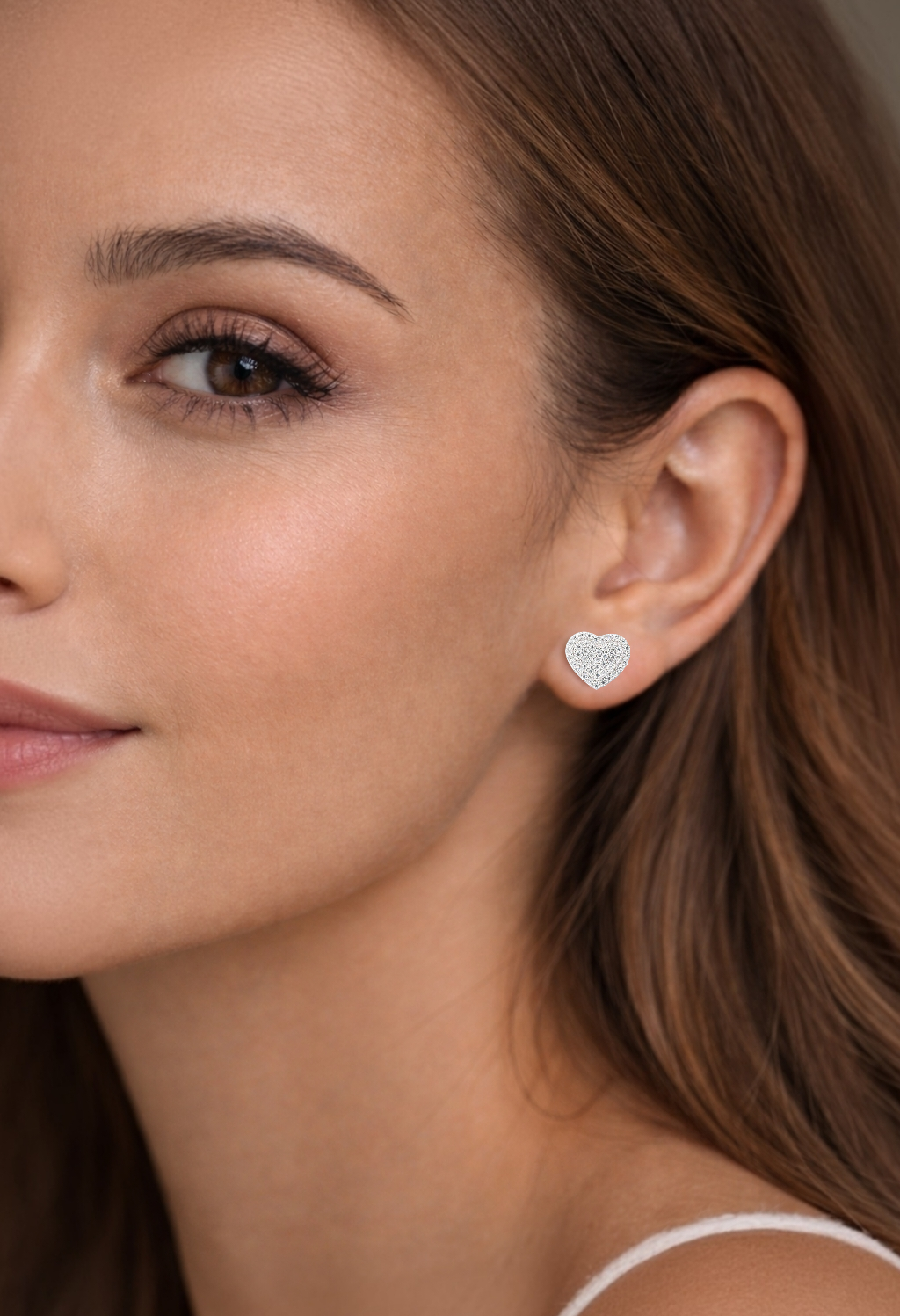 Heart Shape Moissanite Earrings 925 Sterling Silver