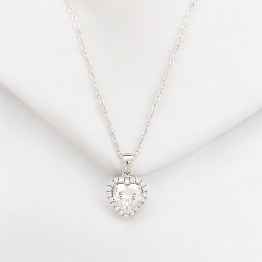 2ct Heart Cut Moissanite Pendant 925 Sterling Silver