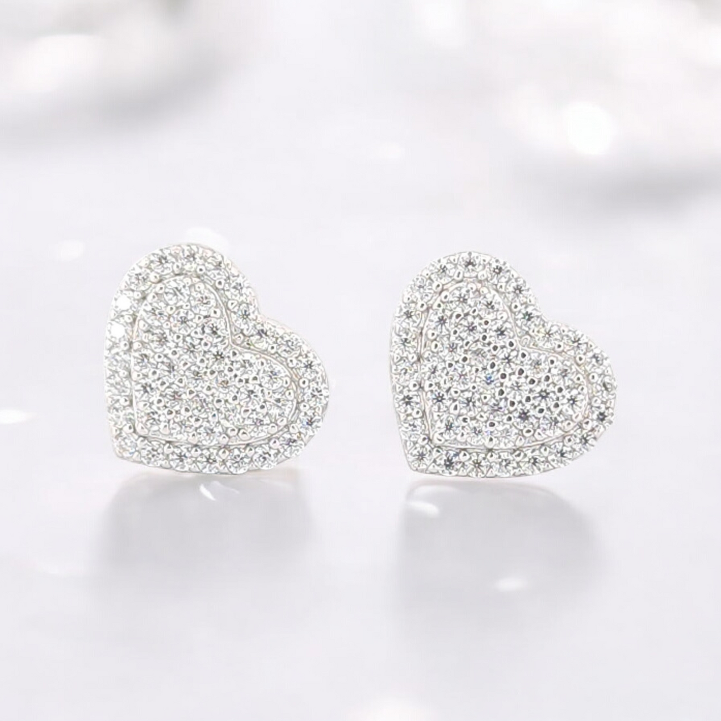 Heart Shape Moissanite Earrings 925 Sterling Silver