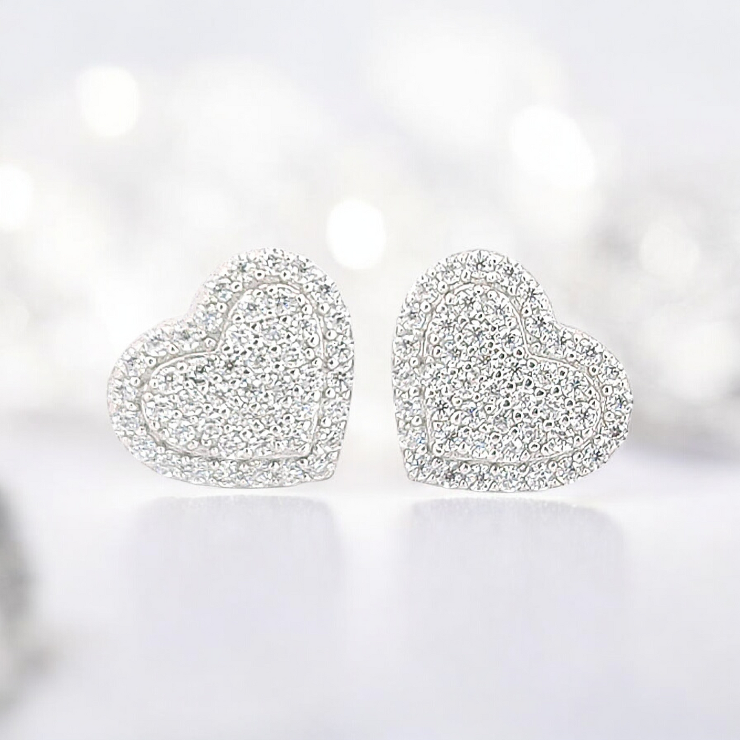 Heart Shape Moissanite Earrings 925 Sterling Silver