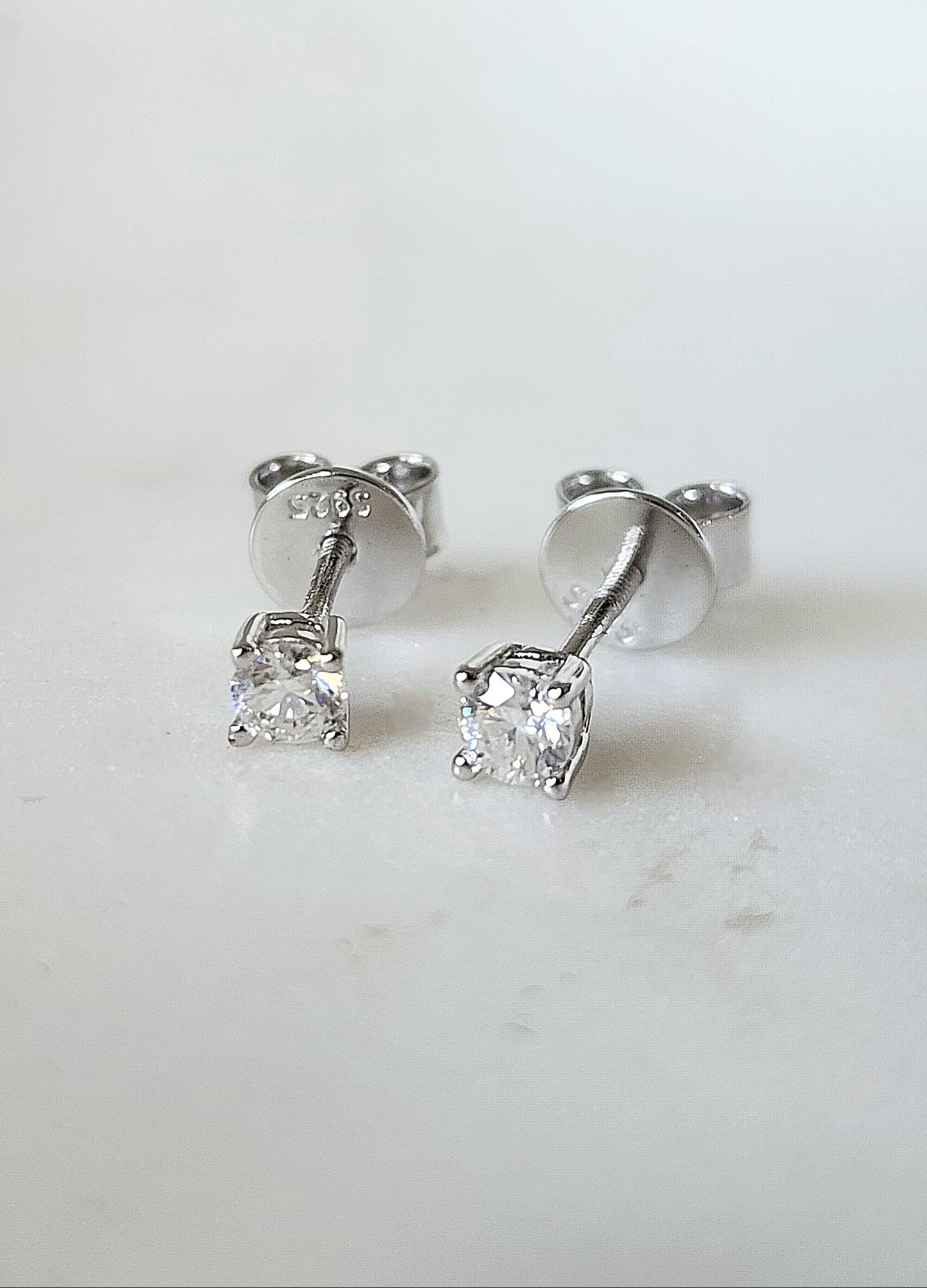 3mm Moissanite Stud Earrings 925 Sterling Silver-18k Gold Plated