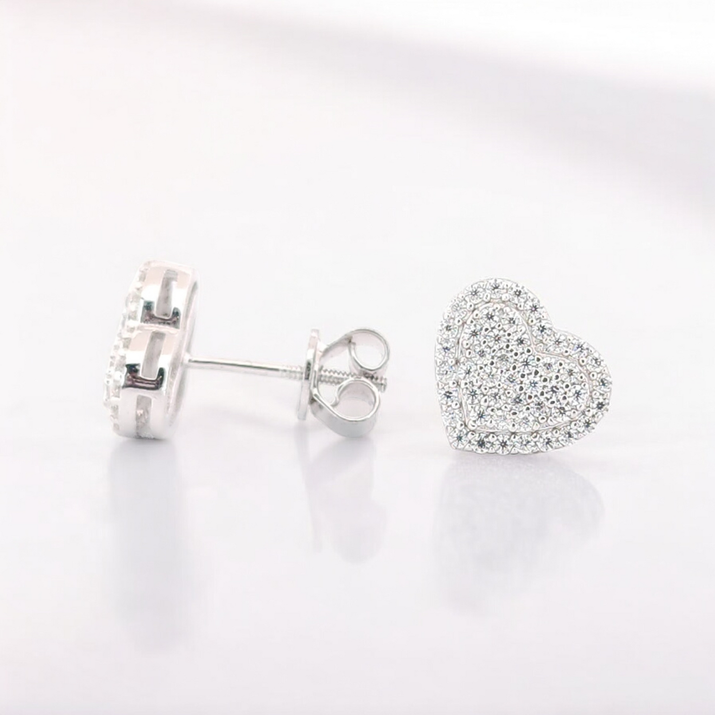 Heart Shape Moissanite Earrings 925 Sterling Silver