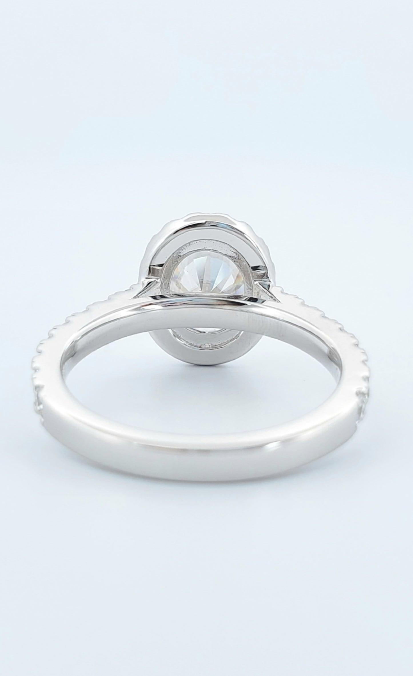 2ct Oval Cut Moissanite Engagement Ring 925 Sterling Silver | 18K Gold Plated