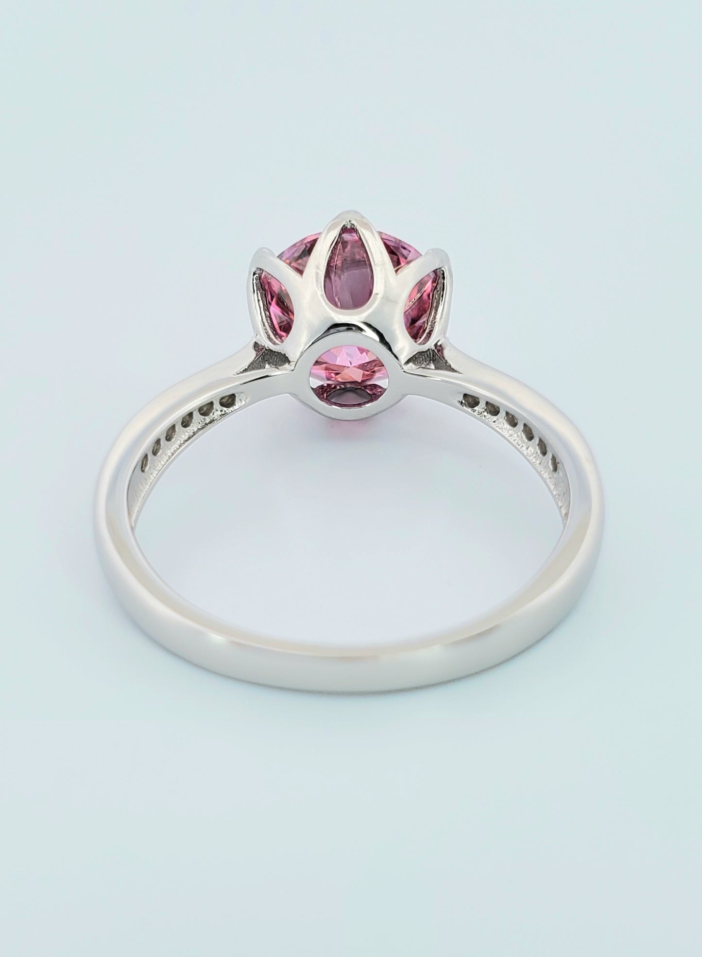3ct Round Cut Pink Moissanite Ring 925 Sterling Silver