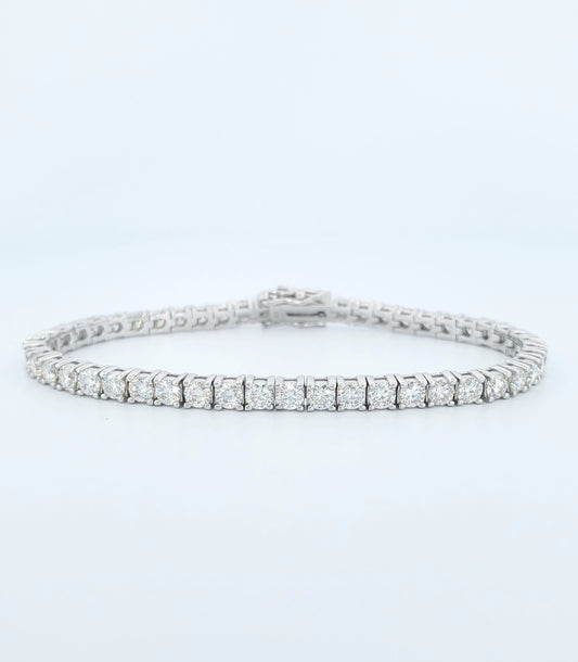 3mm Moissanite Tennis Bracelet 925 Sterling Silver In Silver color
